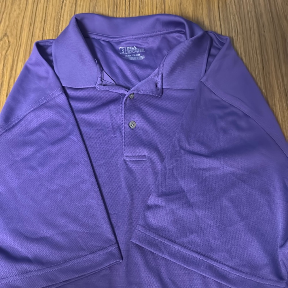 Men short sleeve purple golf shirt XXL